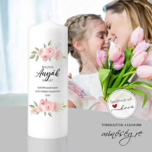 Halvány rózsa anyáknapi gyertya