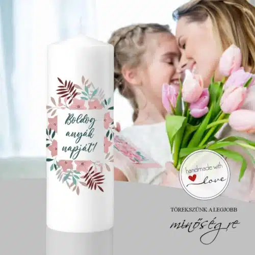 Pasztell bokréta anyáknapi gyertya