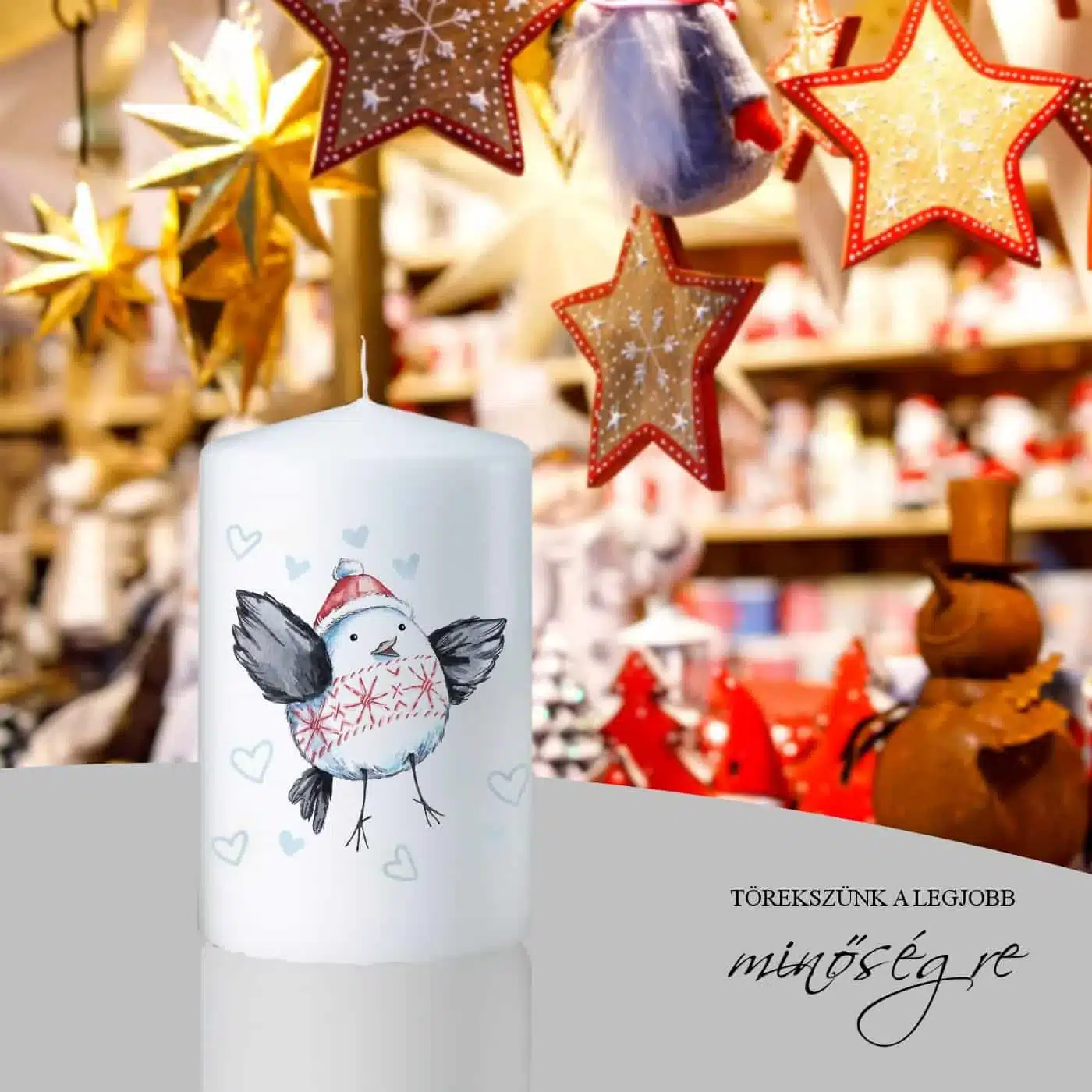Téli madárkák adventi gyertya szett
