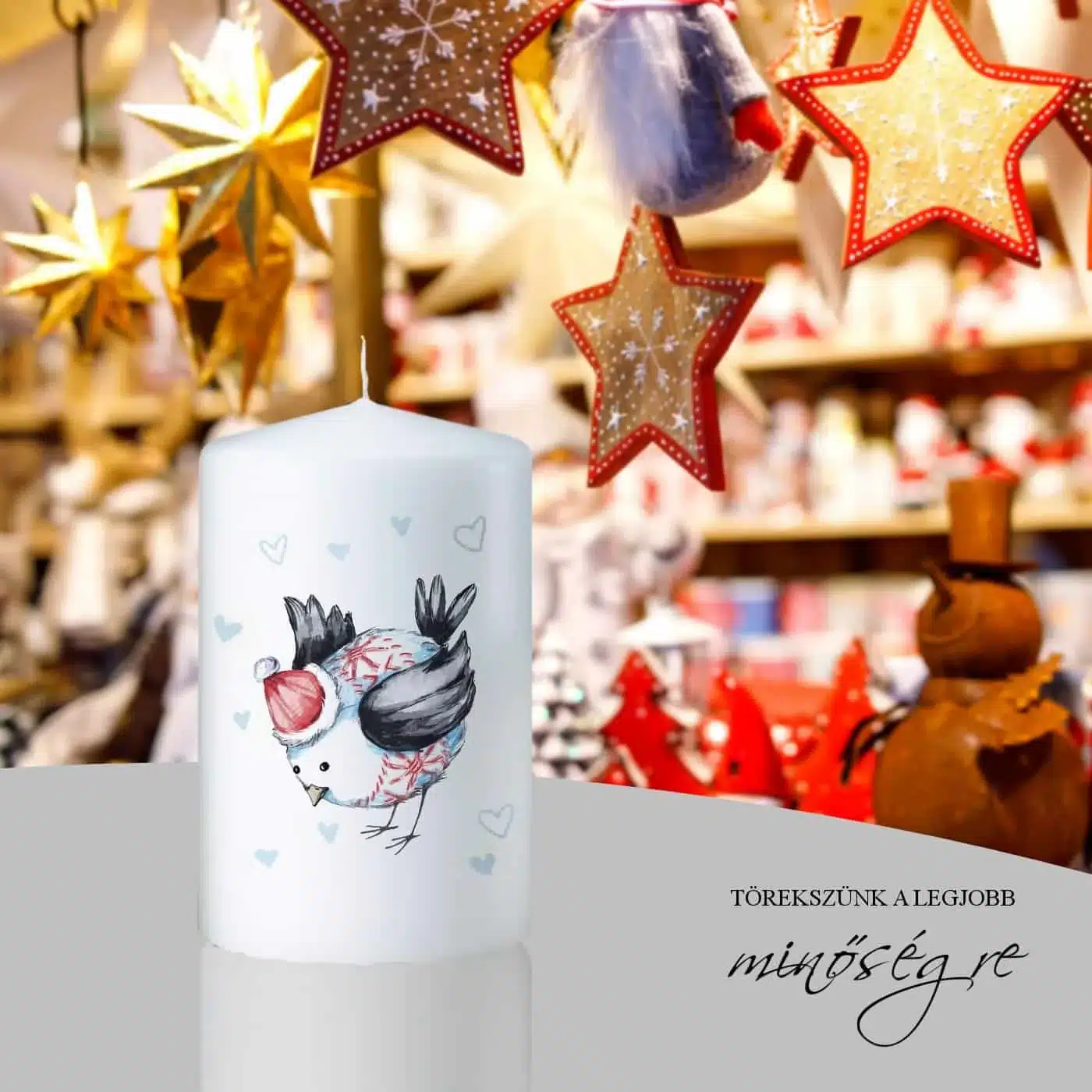 Téli madárkák adventi gyertya szett
