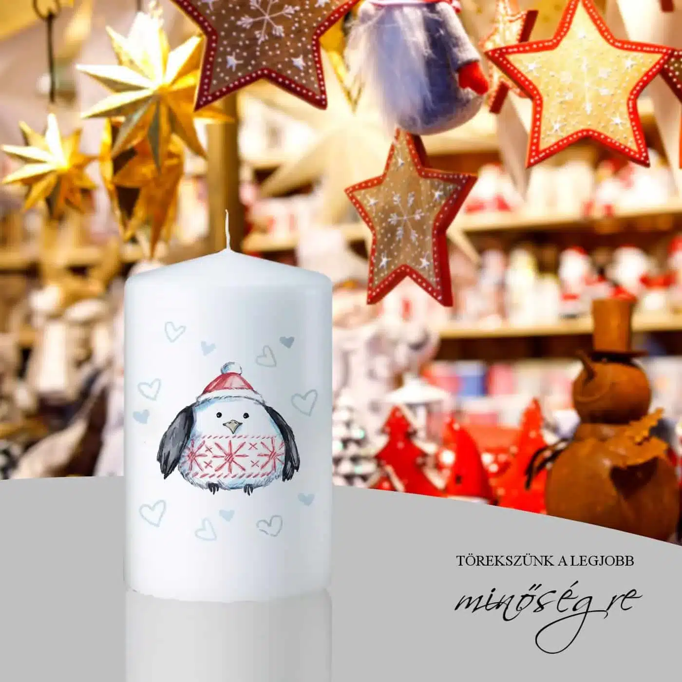 Téli madárkák adventi gyertya szett