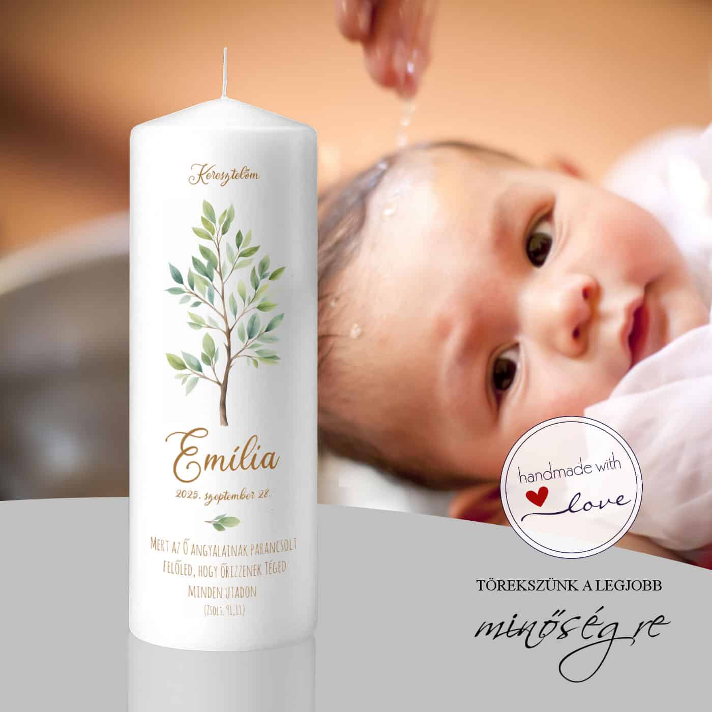 Olajág keresztelő gyertya