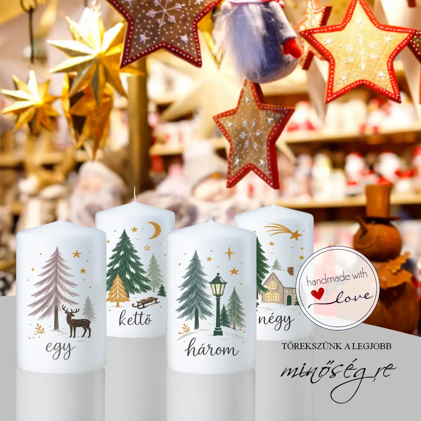 A Csillagfényes téli erdő adventi gyertya szett