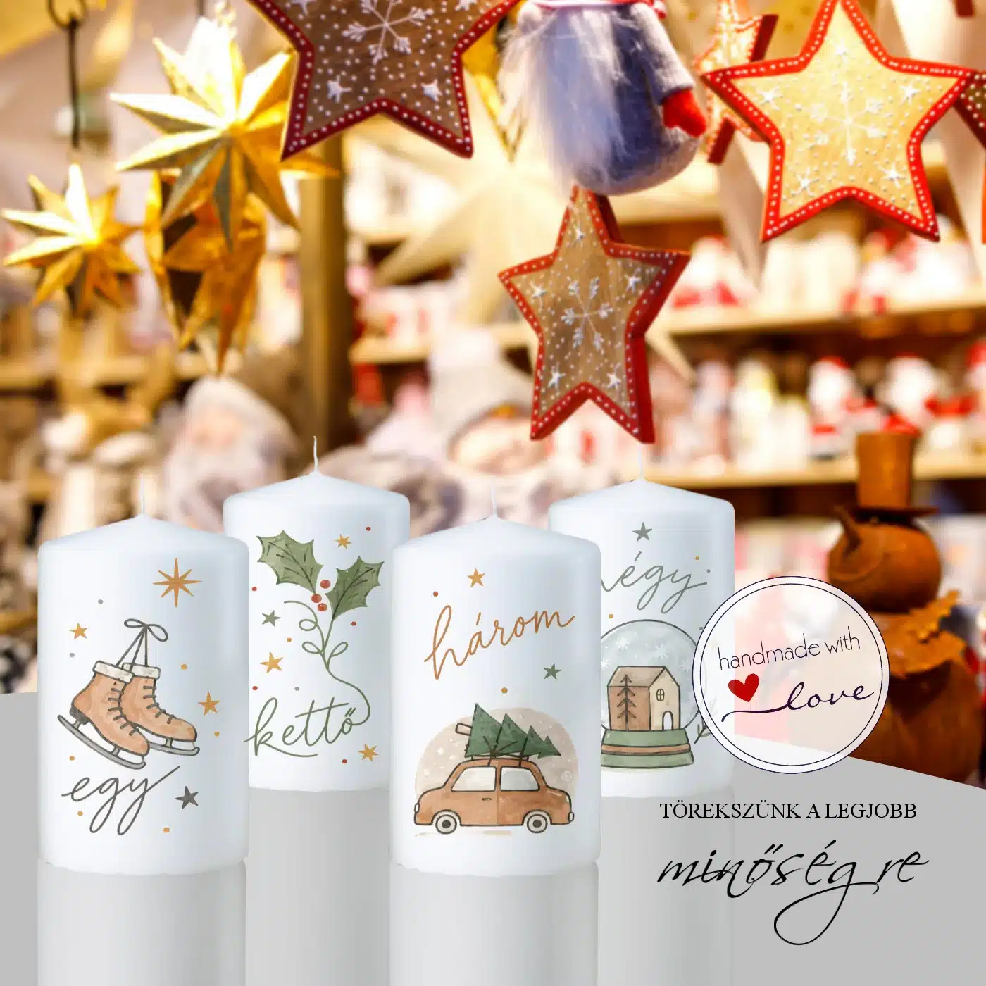 Téli pillanatok adventi gyertya szett