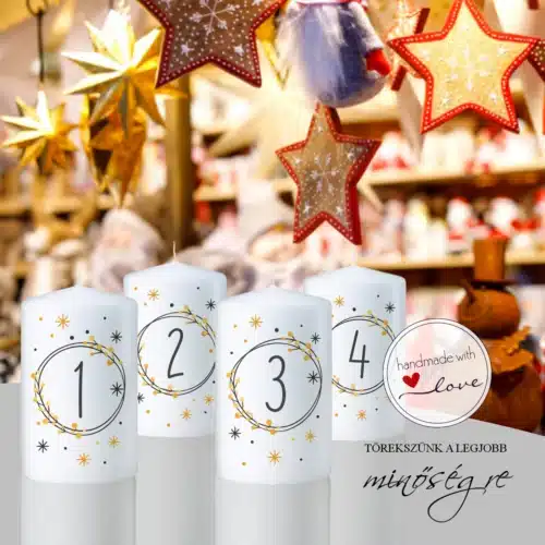 Csillagkör adventi gyertya szett