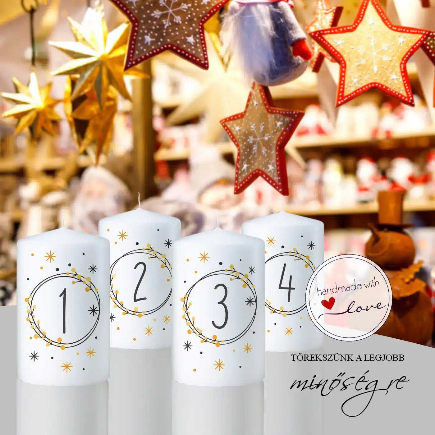 Csillagkör adventi gyertya szett